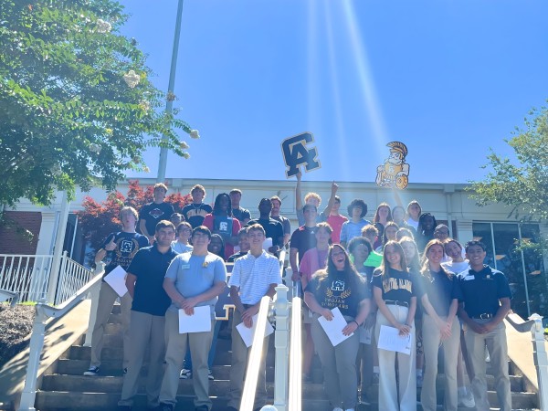 College Students in front of building
