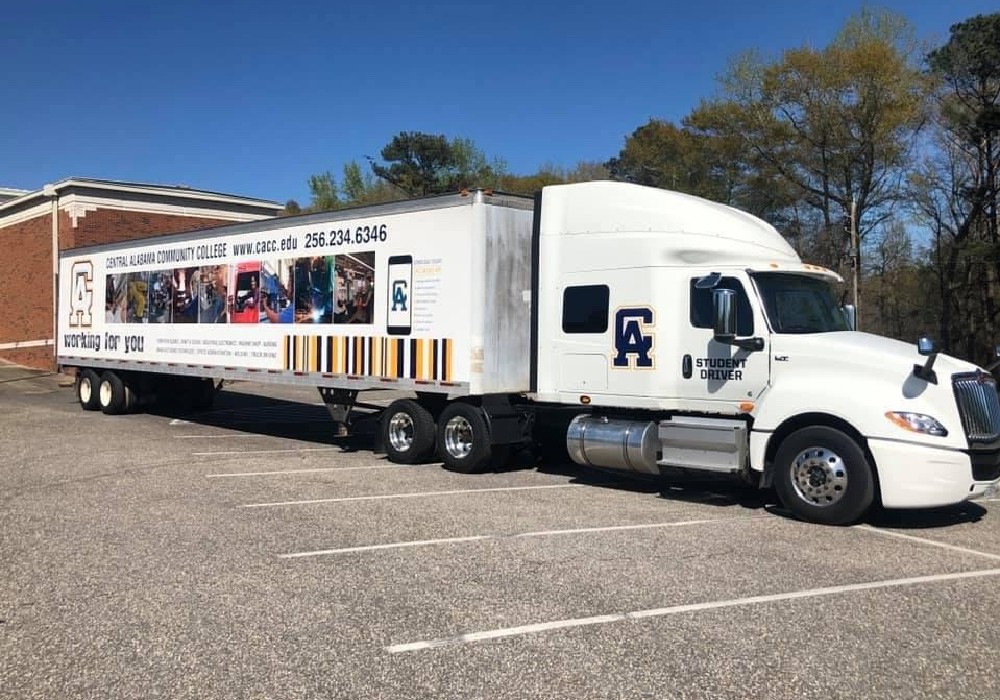 Semi Truck with Central Alabama Community College logo